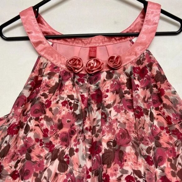 Elle Sleep Nightgown Women's Large Pink Floral Sleeveless Flower Collar Sexy EUC - Picture 6 of 9